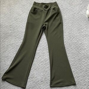 SHEIN Olive Green Flare Trousers